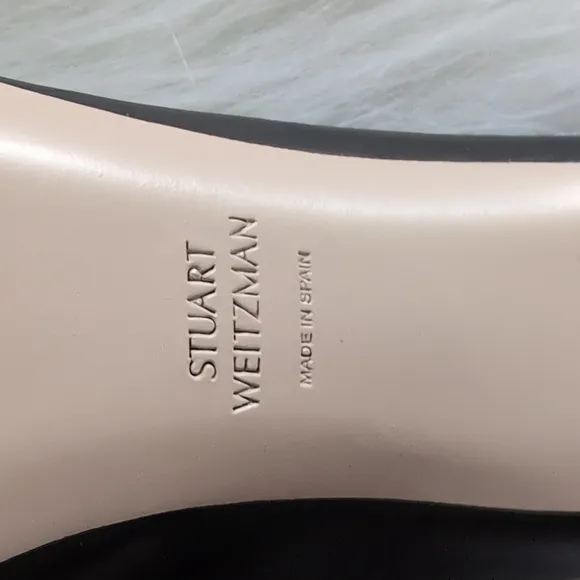 Stuart Weitzman Mira Nero Crush Napa Leather Heeled Mules Size 7.5