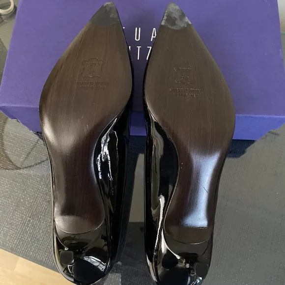 Stuart Weitzman Poco Black Patent Shoes Size 9