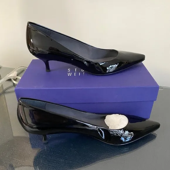 Stuart Weitzman Poco Black Patent Shoes Size 9