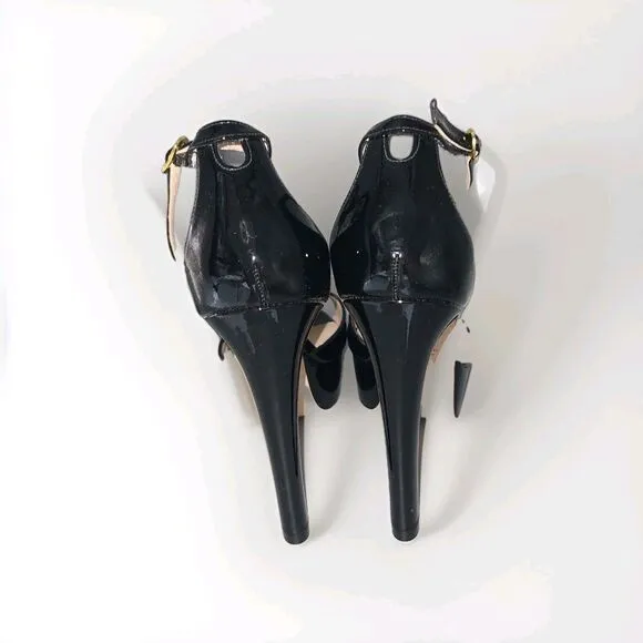 STUART WEITZMAN Shoes Disco Platform Sandal Black Patent Leather Sz 11. 5 New