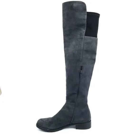 STUART WEITZMAN Slate Gray Suede Leather Tall OTK Over The Knee Boots 6.5