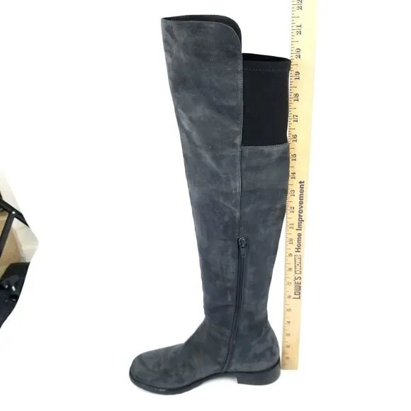 STUART WEITZMAN Slate Gray Suede Leather Tall OTK Over The Knee Boots 6.5