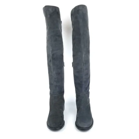 STUART WEITZMAN Slate Gray Suede Leather Tall OTK Over The Knee Boots 6.5