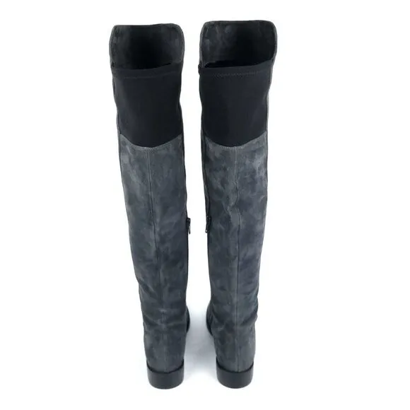 STUART WEITZMAN Slate Gray Suede Leather Tall OTK Over The Knee Boots 6.5