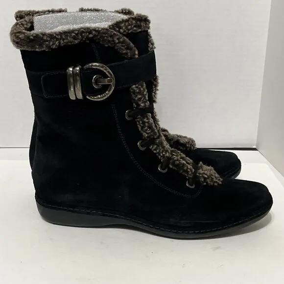 Stuart Weitzman Women’s Rodney black sport suede snow winter boots Size 9.5
