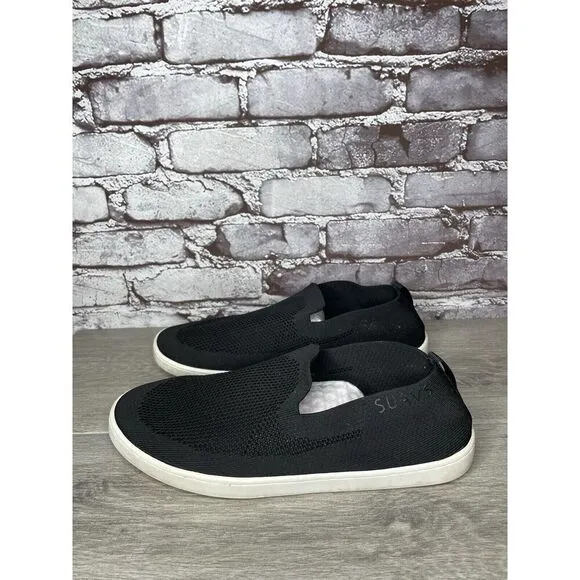 SUAVS The Barton Black Knit Fabric Slip On Casual Shoes Men Sz 11M US/44EU