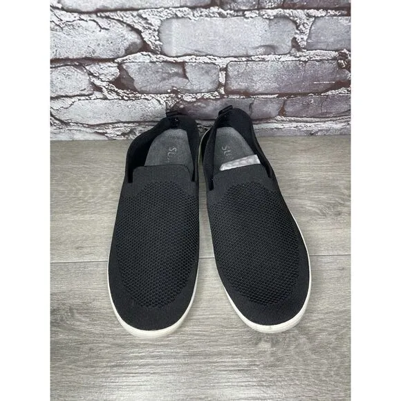 SUAVS The Barton Black Knit Fabric Slip On Casual Shoes Men Sz 11M US/44EU
