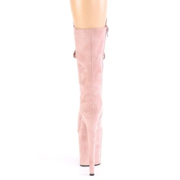 Suede High Heel Platform Lace Up Boots