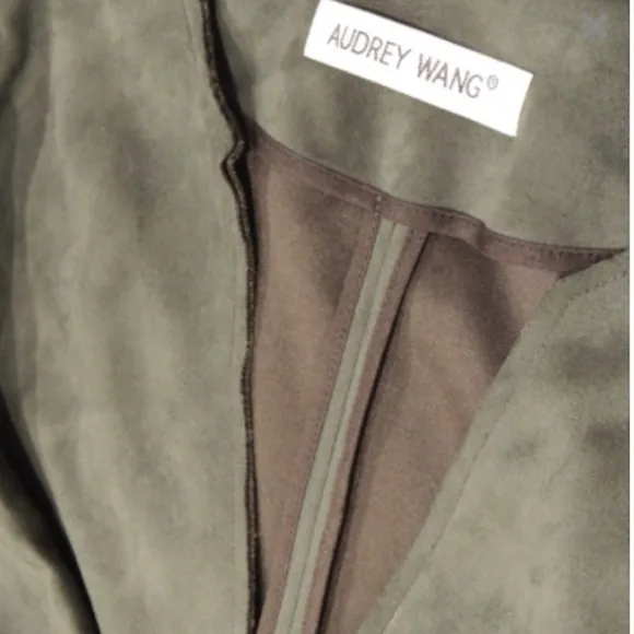 Suede‎ Jacket Dark Green Small-Medium Pullover