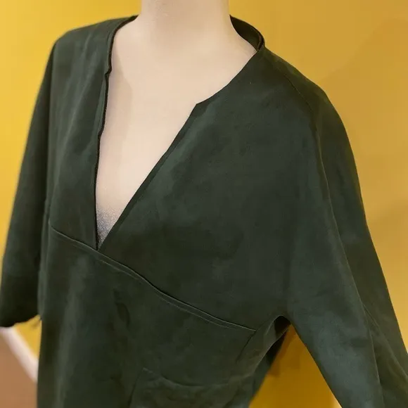 Suede‎ Jacket Dark Green Small-Medium Pullover