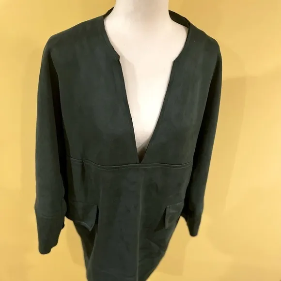 Suede‎ Jacket Dark Green Small-Medium Pullover