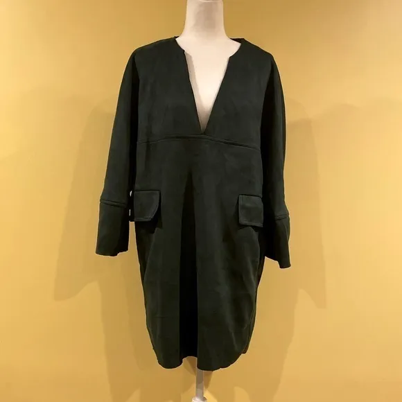 Suede‎ Jacket Dark Green Small-Medium Pullover