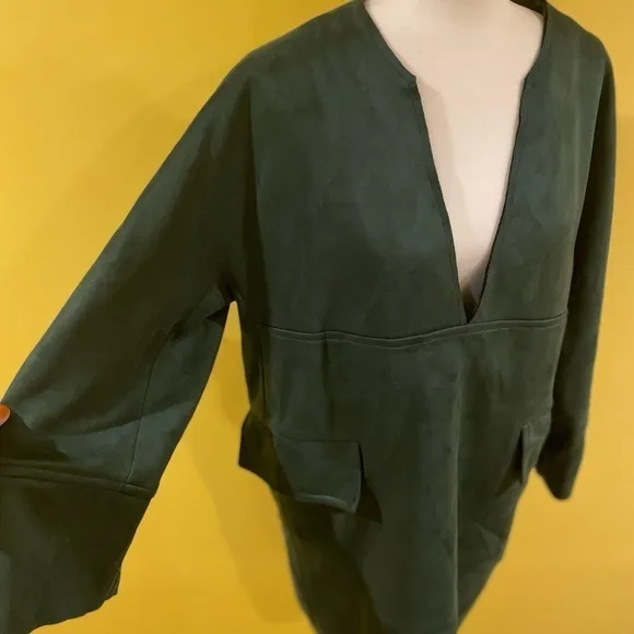 Suede‎ Jacket Dark Green Small-Medium Pullover
