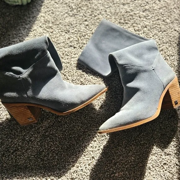 Suede Knee High Mid Calf Western Style Boots