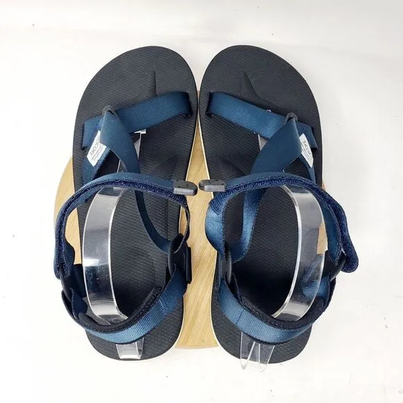 SUICOKE Sandals Mens 11 Blue Nylon Adjustable Cross Straps Hiking Vibram Shoes