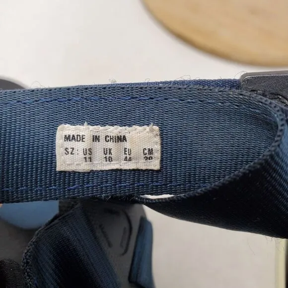SUICOKE Sandals Mens 11 Blue Nylon Adjustable Cross Straps Hiking Vibram Shoes