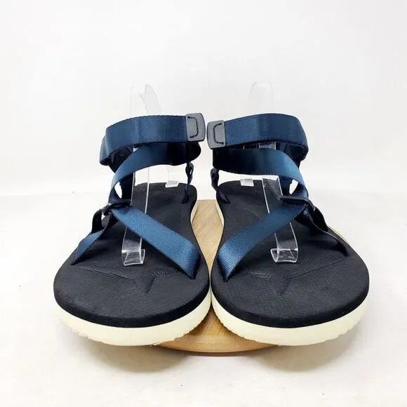 SUICOKE Sandals Mens 11 Blue Nylon Adjustable Cross Straps Hiking Vibram Shoes