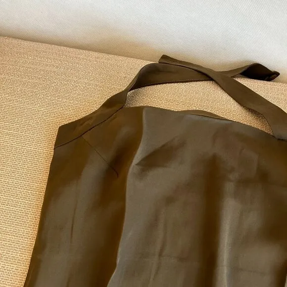 Summer Must Have Reformation Tatum Silk Mini Halter Dress Sz2 Morel Olive Green