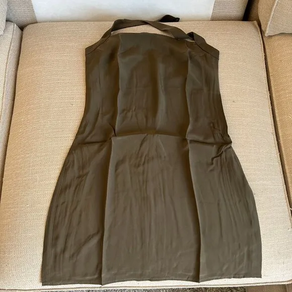 Summer Must Have Reformation Tatum Silk Mini Halter Dress Sz2 Morel Olive Green