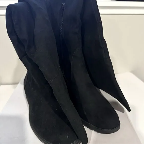 SUN STONE Womens Black Slip Resistant Allicce Round Toe Zip-Up Boots Shoes 7 WC