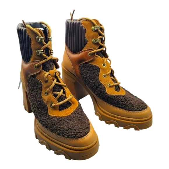 Sundance Catalog Sorel Platform “Brex Heel Cozy Lace Boots” Size 9.5 New