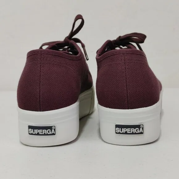Superga Chunky Platform Low-Top Canvas Sneakers Dark Purple Women's 8.5 (Clean)