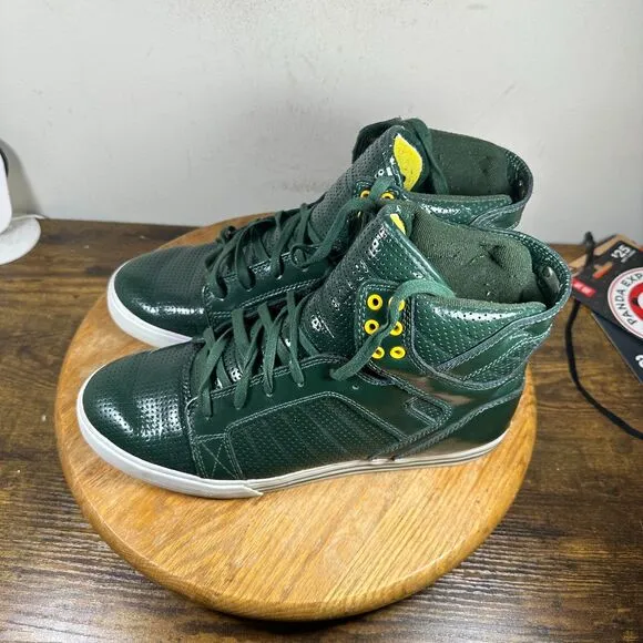 Supra Skytop Chad Muska Pro Dark Green Patent Shoes Men's Size 10.5