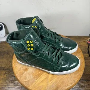 Supra Skytop Chad Muska Pro Dark Green Patent Shoes Men's Size 10.5