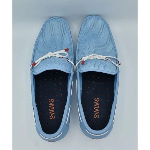 SWIMS Mens Size 14 Braided Lace Spray Blue Slip On Loafer Shoes