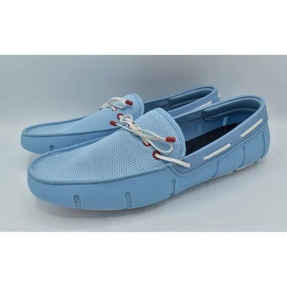 SWIMS Mens Size 14 Braided Lace Spray Blue Slip On Loafer Shoes