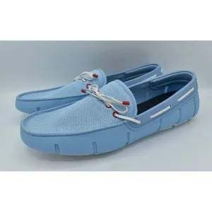SWIMS Mens Size 14 Braided Lace Spray Blue Slip On Loafer Shoes