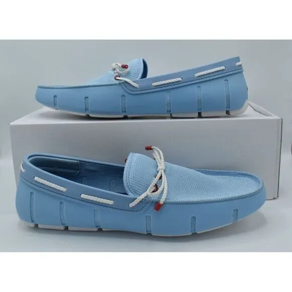 SWIMS Mens Size 14 Braided Lace Spray Blue Slip On Loafer Shoes