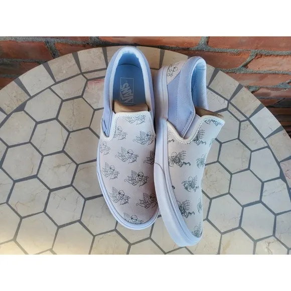 Sz 11 Vans Men Classic Slip On Love You To Death Suede Marshmallow Shoes Rare