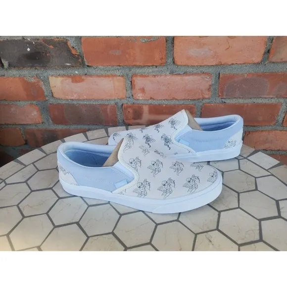 Sz 11 Vans Men Classic Slip On Love You To Death Suede Marshmallow Shoes Rare