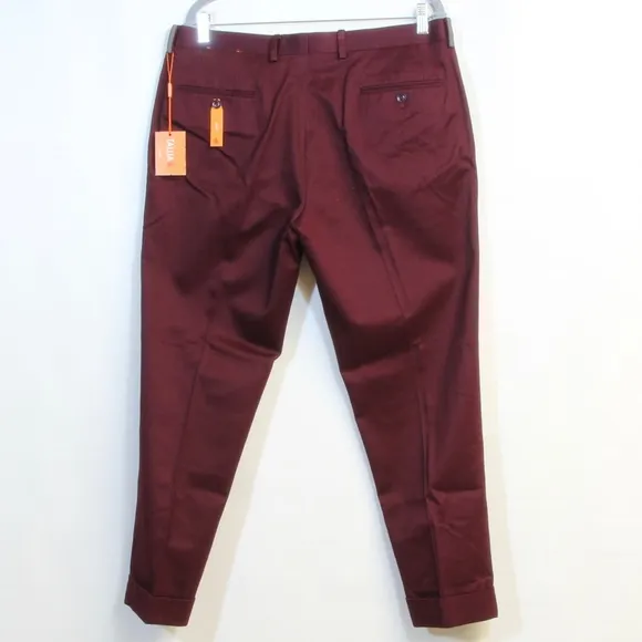 Tallia Burgundy Men's Slim Fit Dress Pants 38W x 30L NWT