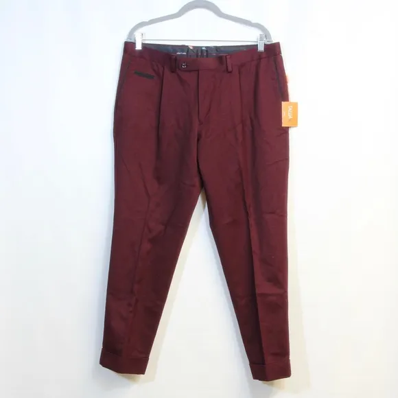 Tallia Burgundy Men's Slim Fit Dress Pants 38W x 30L NWT