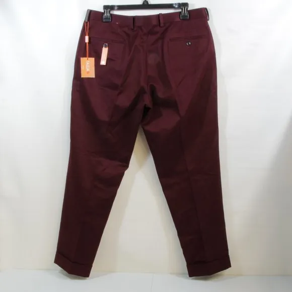 Tallia Burgundy Men's Slim Fit Dress Pants 38W x 30L NWT