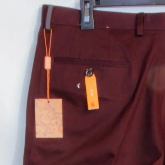 Tallia Burgundy Men's Slim Fit Dress Pants 38W x 30L NWT