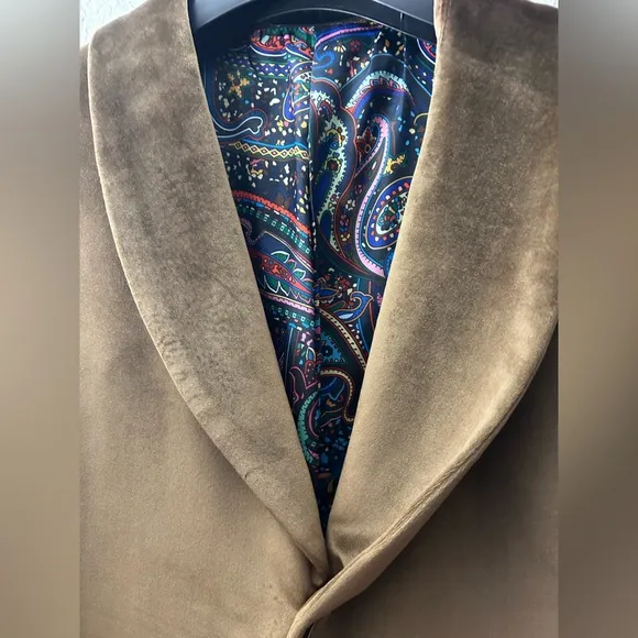Tallia Men's Brown Velvet Slim-Fit Sport Coat