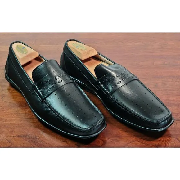 Taryn Rose Abram Delphy Neron Black Slip On Loafer Men's Size 10, New With Box