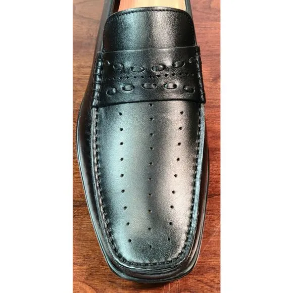 Taryn Rose Abram Delphy Neron Black Slip On Loafer Men's Size 10, New With Box