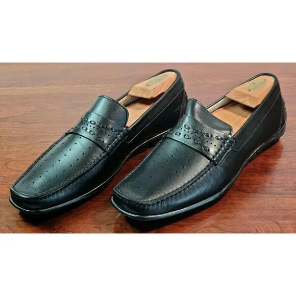 Taryn Rose Abram Delphy Neron Black Slip On Loafer Men's Size 10, New With Box