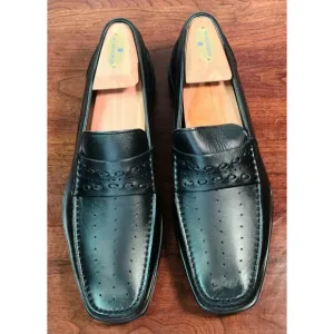 Taryn Rose Abram Delphy Neron Black Slip On Loafer Men's Size 10, New With Box