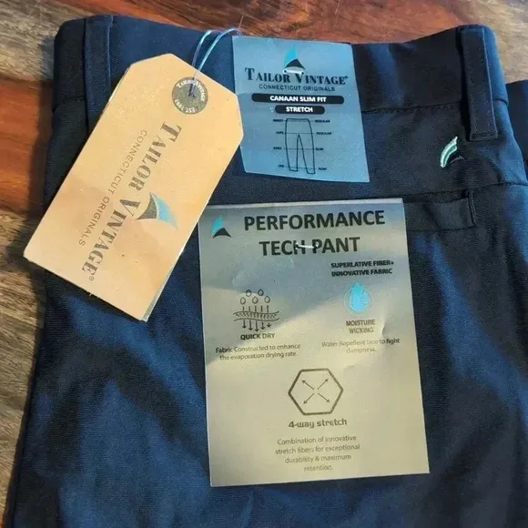Taylor Vintage performance tech Men's slim fit Navy dress pants