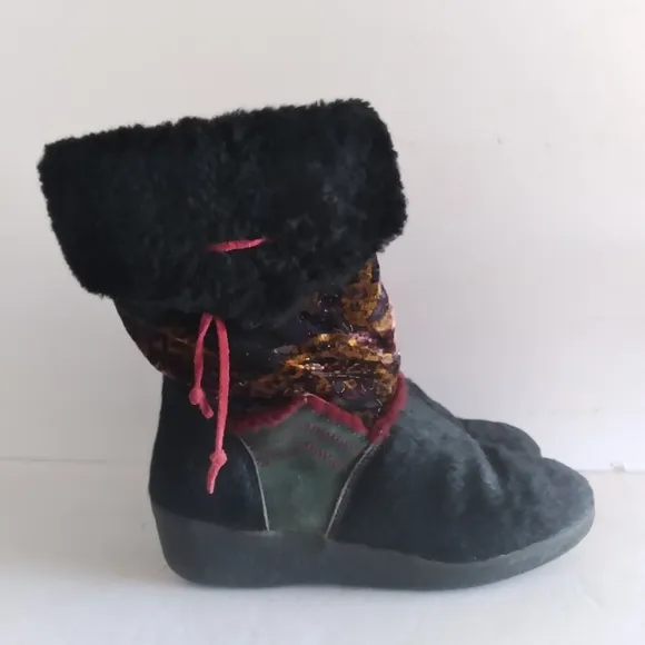 Tecnica calf hair wedge boots