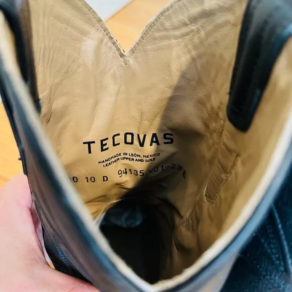 Tecovas The Cartwright Mens Size US 10 D Black Mid Calf Leather Western Boots