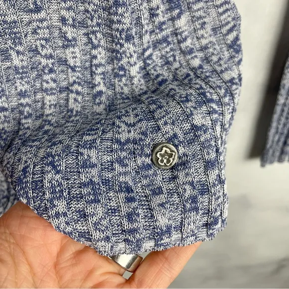 Ted Baker Iolana Ribbed Knit Lightweight Stretchy Sweater Top Heather Blue S 6