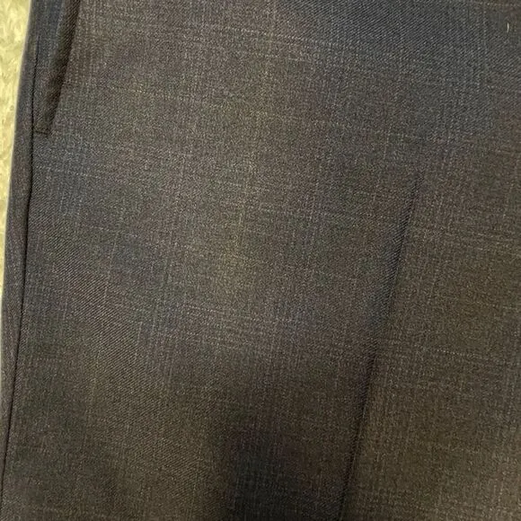 Ted Baker London Blue Slim Fit Straight Flat Front Wool Dress Pants Size 35R