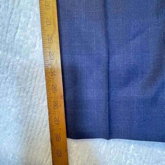 Ted Baker London Blue Slim Fit Straight Flat Front Wool Dress Pants Size 35R