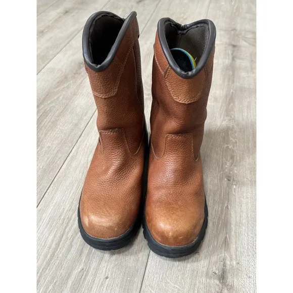 TegoPro Leather Steel Toe Safety Waterproof Work Boots Women's Size 5.5